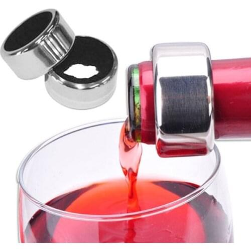 Free Shipping!Round Stainless Steel Wine Beer Bottle Collar Drip Stop Ring Silver New 301-0608