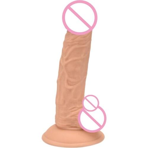 DOMI 20*4cm Female Masturbators Soft Textured Penis Artificial Silicone Big Women Dildo