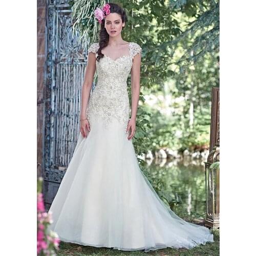 Elegant Organza Sweetheart Neckline Beaded Lace With Appliqued A-Line Vestido De Noiva bridal gown mother of the bride dresses