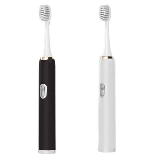 Electric Toothbrush For Adult Household Soft Fur Replacement Heads Set Battery Powered Toothbrush With Brush Head Gift