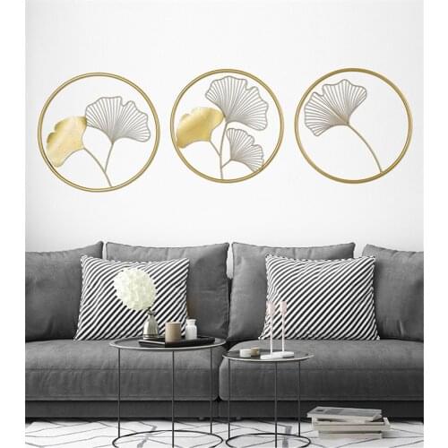 [HHT] Modern Light Luxury Gold Iron Arts Wall Hanging Mural Hotel Cafe Bedroom Livingroom Sofa Background Home Wall Decoration