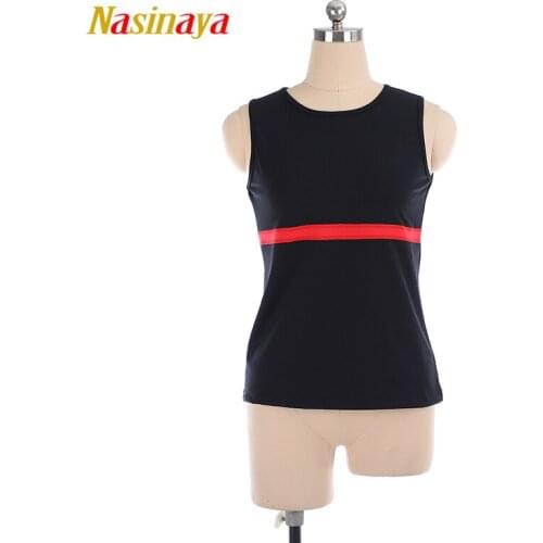 Customized Figure Skating Vest Underwaist T shirt Tops for Girl Women Training Ice Skating Patinaje Gymnastics no sleeve 5