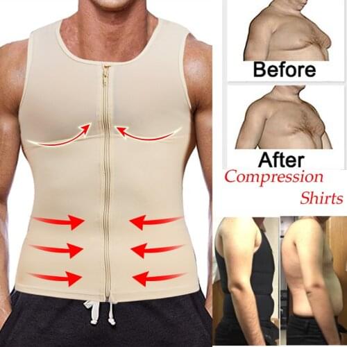 Mens Shapers Shirt Vest Slimming Underwear Body Shaper Tight Tank Top Waist Trainer Tummy Control Girdle Men Corset