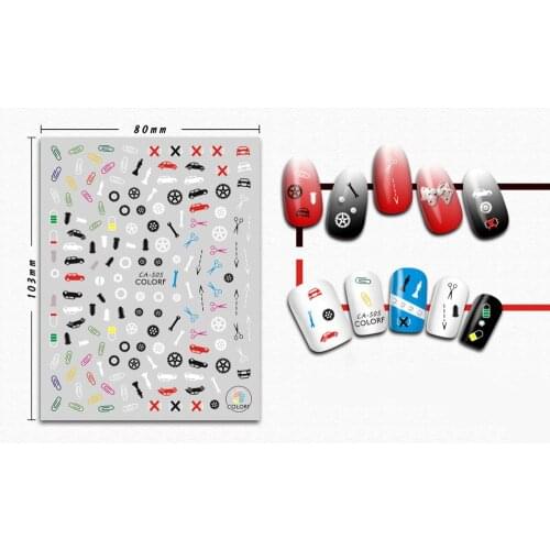 Nail Sticker 3D Nails Art Slider Tattoo Foil Scissors Car Design Decoration Manicure Tips Adhesive Sticker Wraps Pegatinas