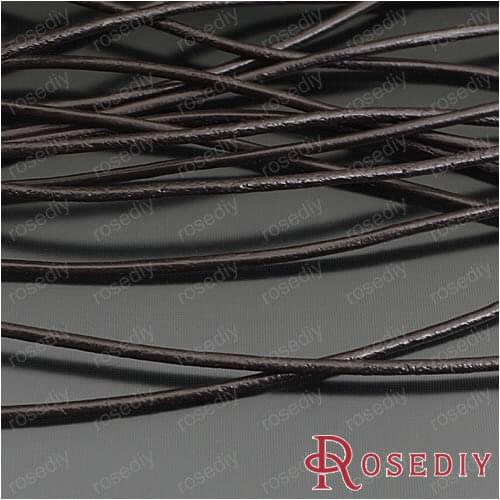 Wholesale 1.5mm Dark Brown Round Genuine Leather Cord Diy Jewelry Findings Accessories 5 Meter(JM4761)