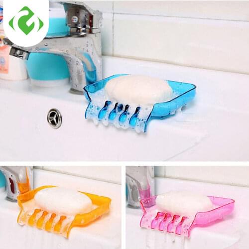 Waterfall Plastic Soap Dish Bathroom Accessories Drain Soap Box Shower Soap Holder Draining Kitchen Sink Sponge Holder GUANYAO