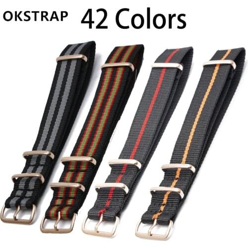 Nylon Watch Strap Men Women Belt For NATO Watchband 18MM 20MM 22MM 24MM Luxury Rose Gold Buckle Bracelet Accessories