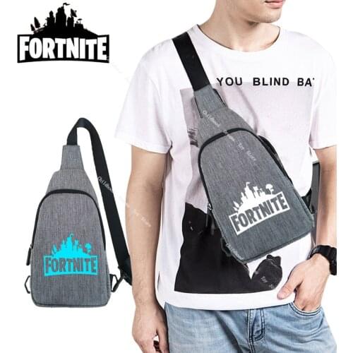 Fortnite Mens Travel Luminous USB Charging Waist Packs Sling Bag for Adult Kids Crossbody Outdoor Sport Messenger Shoulder Bags