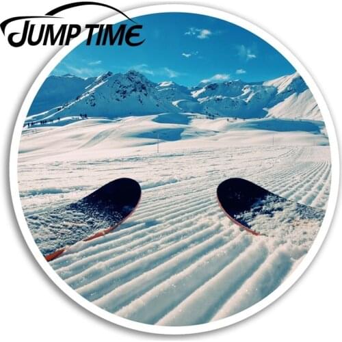 Jump Time Ski Mountains Vinyl Stickers - Skiing Cool Sticker Laptop Luggage Window Bumper Decal Waterproof Car Accessories
