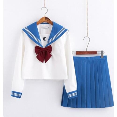 Japanese JK Uniform Summer Short Sleeve Japanese School Uniforms Girls Sailor Sets Pleated Skirt Two Piece Set Women JK Uniform