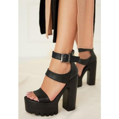 Foymi Black Platform High-Heeled Shoes Casual Sandals Shoes for Women 2021 Famous Designer Brand Slippers Fashion High Quality F