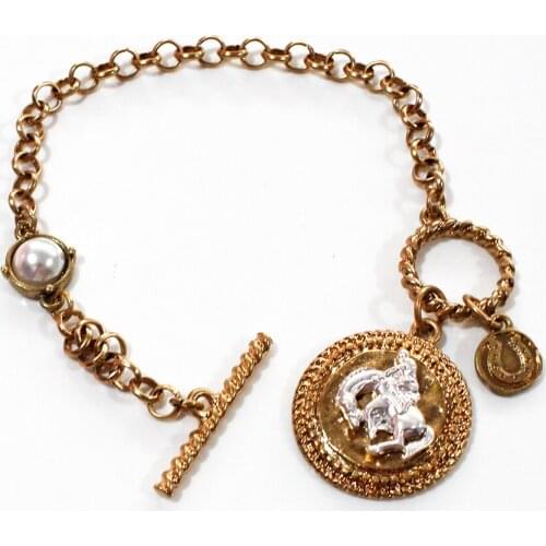 2020 New Fashion Gold Color Two Knight Pendant Bracelets For Women Girl Charms Bracelet Best Gift Summer Jewelry