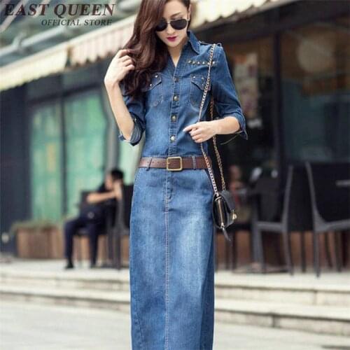 Winter dresses women 2018 trending styles denim jean dresses casual streetwear ladies female winter autumn dress 2018 KK1849