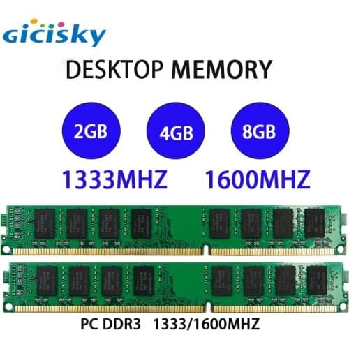 1/2/4pc Gicisky PC DDR3 2/4/8GB 1600/1333MHz RAM memory module Desktop hardware improve computer performing Computer Motherboard