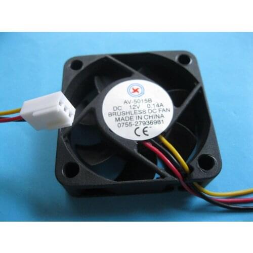 1 Pcs Brushless DC Cooling Fan 12V 5015B 7 Blades 50x50x15mm 3pin Ball-bearing