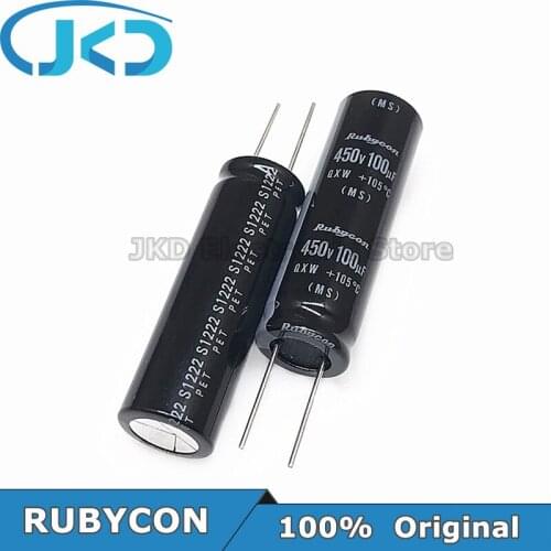 10pcs RUBYCON 100UF 450V 14.5*45mm 100UF450V 450V100UF 14.5x45mm Aluminum Electrolytic Capacitor
