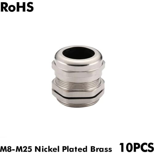 10pcs IP68 Cable Gland M8 M10 M12 M14 M16 M18 M20 M22 M24 M25 Nylon Plastic Connector Wire Cable CE Gray Black
