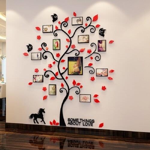 2mm 3D Acrylic Stickers For Living Room Art Home Decor Decal Self Adhesive DIY Children Family Photo Frame Wall Large Size Mural