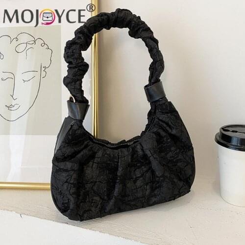 2021 Womens Fashion Handbags Vintage Women Pleated PU Leather Crossbody Bag Casual Ladies Small Handbag Purse