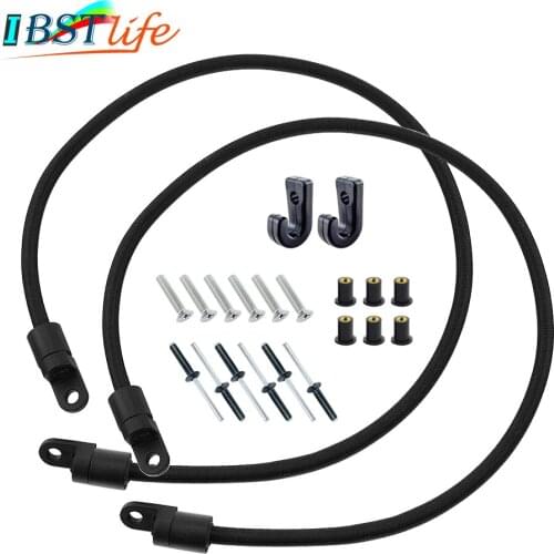 2X kayak Paddle Keeper boat Bungee Paddle Holder Canoes paddle clip Marine Rigging Accessory with J Hooks and Screws Or Rivets