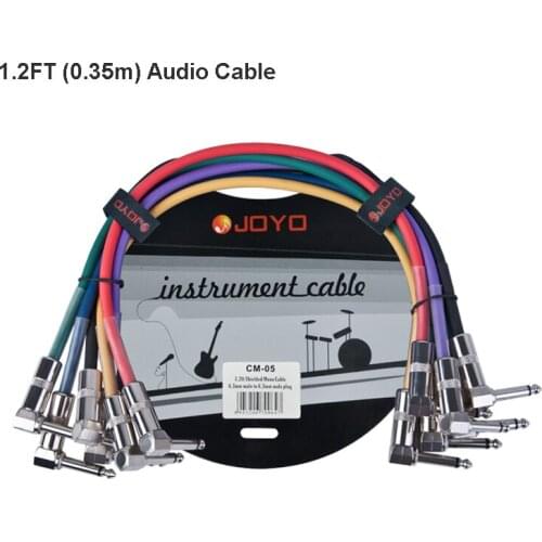 6 pieces/lot JOYO CM-05 1.2 Feet Shielded Mono 6.3mm Male to 6.3 Male Plug Colorful Instrument Cable Guitar Parts Accessories