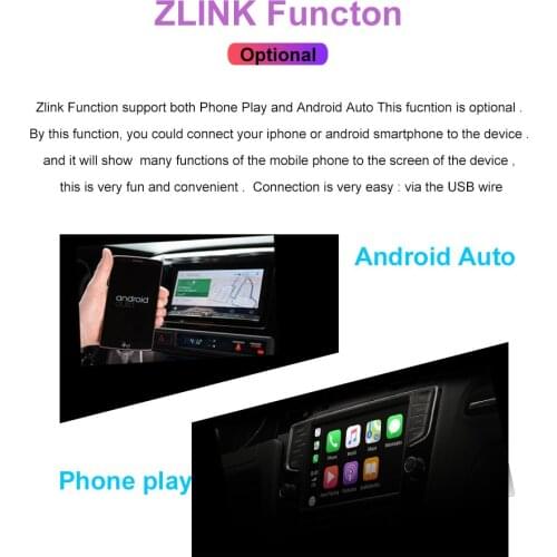 Zlink car radio phone play and android auto extra fee