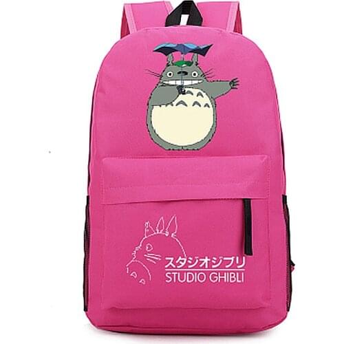White/Pink/Black Canvas Backpacks Children Cute Students Bags Rucksack Schoolbag Totoro leisure Travel Bag for Men Women Teens