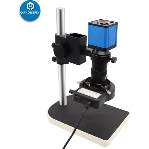 38MP VGA 1080P HDMI USB Digital Video Microscope HD Camera Set 180X C-Mount Lens 56LED Ring Lamp for Phone PCB Soldering Repair