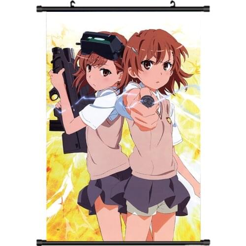 Coscase Anime A Certain Scientific Railgun Uiharu kazari Shirai Kuroko Saten Ruiko Misaka Mikoto Home Decor Wall Scroll Poster