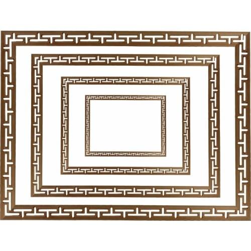 Decorative Lines Floral Wood Carved Decal Corner Appliques Frame Wall Furniture Woodcarving Wooden Figurines Crafts Home 100cm