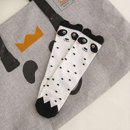 Child Cotton Baby Leg Warmers Animal Knitted Cute Infants Baby Knee high Kids Cartoon Panda print Cotton Knee High Leg Warmer
