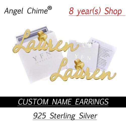 Angle Chime Brand Custom Personalized Name Earrings For Women Girl With Gift Box Unique Silver Jewelry
