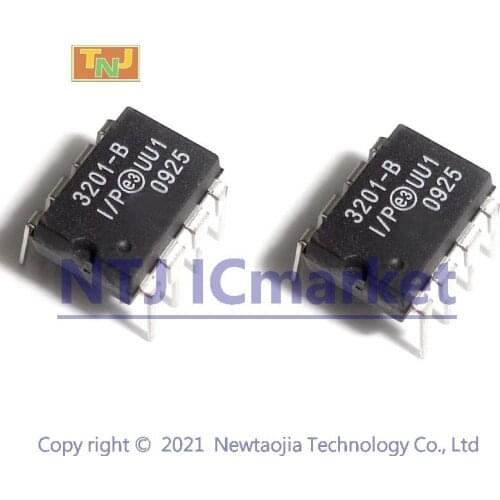 2 PCS MCP3201-BI/P DIP-8 3201-B 12-Bit A/D Converter with SPI Serial Interface