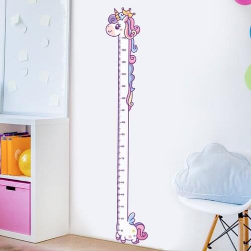 Unicorn Height measurement sticker Wall Stickers for Girls room Kids room Removable Vinyl Wall Decals Self-adhesive Wall Murals
