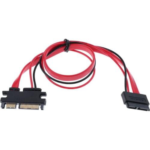 SATA 13Pin Female To SATA 22Pin (7+15) Male Data Power Extension Cable 40cm