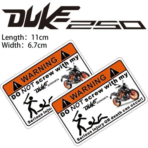 KODASKIN Motorcycle Cheap 2D Creative Warning Sticker Decal for DUKE250