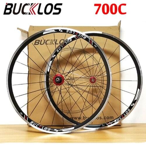 BUCKLOS 700c Wheelset Road Bike Wheels QR Aluminum Alloy V Brake Clincher Front Rear wheels for 7-11s Cassette Bike Accessories