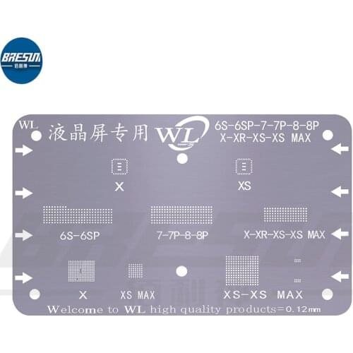 WL Tinned Steel Mesh For LCD Screen IC 6S-6SP-7-7P-8-8P-X-XR-XS-XS-MAX Special LCD Screen Tin Planting Steel Mesh