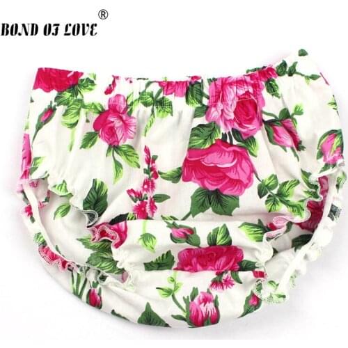 Fashion Bloomer Baby Girl Cotton Flower Ruffle Diaper Cover Baby Bloomers Toddler Cotton Shorts Clothes 3 Colors YC038