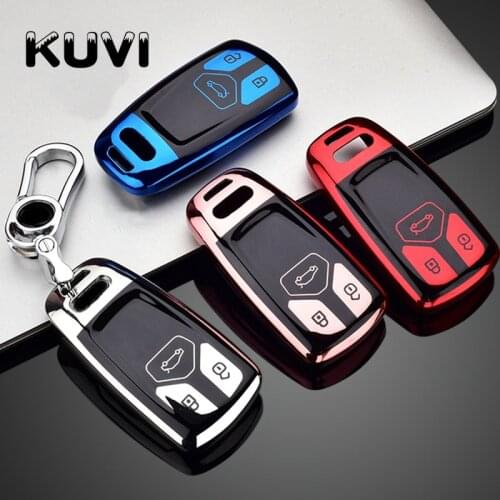 New TPU soft Car Key Cover Case Key Case For AUDI A4 B9 Q5 Q7 TT TTS 8S 2016 2017 car smart remote Car Styling