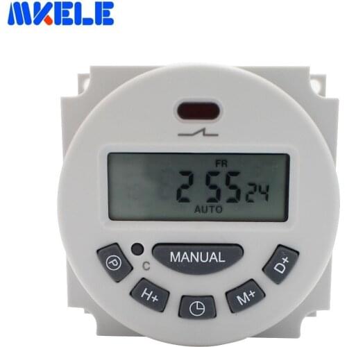 Programmable Electronic Digital Timer Switch EU Plug Relay Timer Outlet AC 220V 110V AC/DC 24V 12V 230V 50HZ