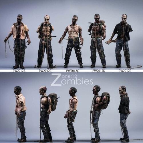 PW2012A/PW2012B/PW2012C/PW2012D/PW2012E 1/12 Scale Resin POCKET WORLD Zombies Anime Figure Model 6" Action Figure Full Set