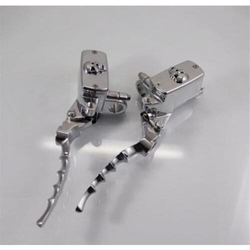 1" Skull Handlebar Brake Clutch Reservoir Lever Levers Cruiser Chopper Custom VT