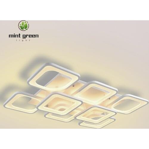 NEW Led Ceiling Chandelier Lights For Living Room Kitchen Modern 5 8 Square Chandeliers 220V lighting light fixtures chandeliers