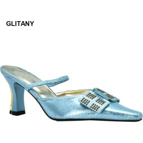 Africa and Italy sky blue stiletto high heel shoes with wedding shoes, high heel womens shoes for party banquet, stiletto heels