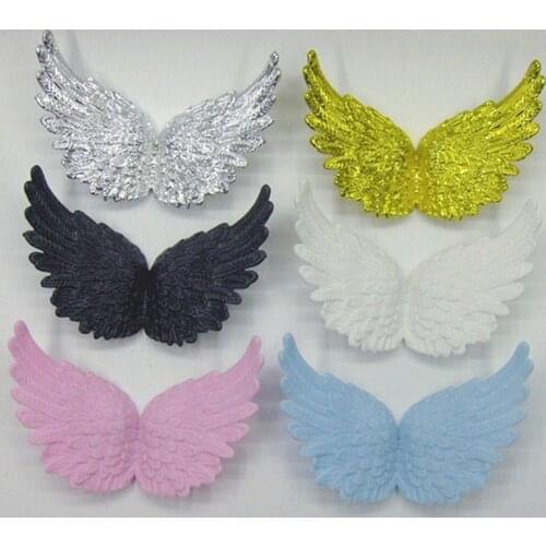 6 Pcs Angel Wings Cake Deacor Set DIY Blue/White/Sliver Angel Wings Craft Happy Birthday Cake Ornament