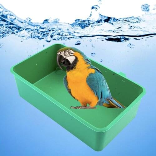 Pet Bird Bath Bathtub Parrot Bath Cage Basin Bird Toys Pet Bird Cleaning Products Food Tray Birds Accessories