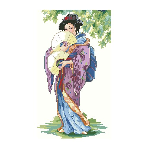 Cross stitch Handmade 14CT Counted Canvas DIY,Cross-stitch kits,Embroidery #023-0118 Oriental Lady 33-49