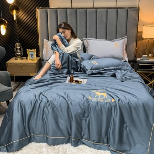 Embroidery Summer Thin Bed Sheet Air Conditioning Quilt for Kids Bedspread Blanket for Bedding