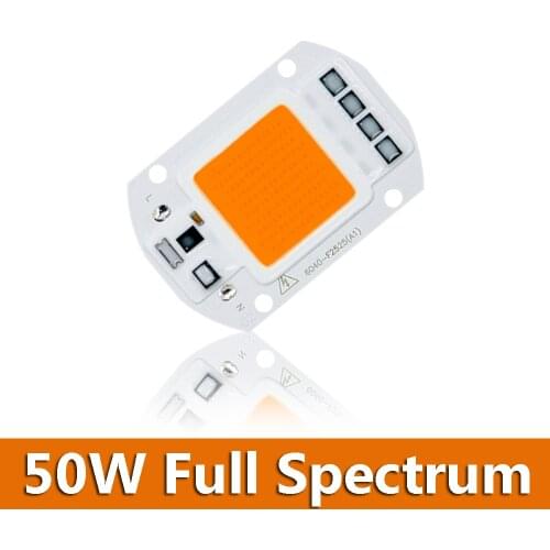 1pcs LED Driver Free 50w 220V Full Spectrum Grow LED COB Chip Light Lamps For Indoor Plants 400nm ~ 840nm IP65